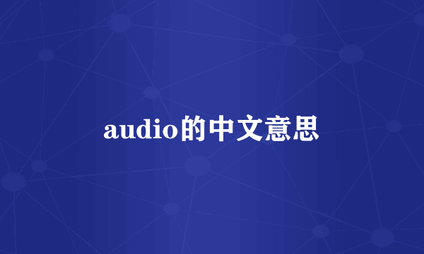 audio的中文意思