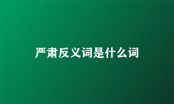 严肃反义词是什么词