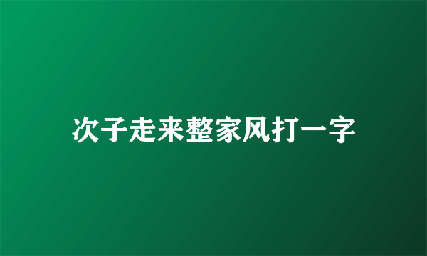次子走来整家风打一字