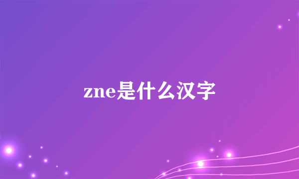 zne是什么汉字