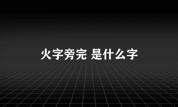 火字旁完 是什么字
