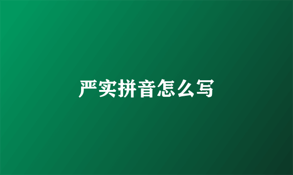 严实拼音怎么写