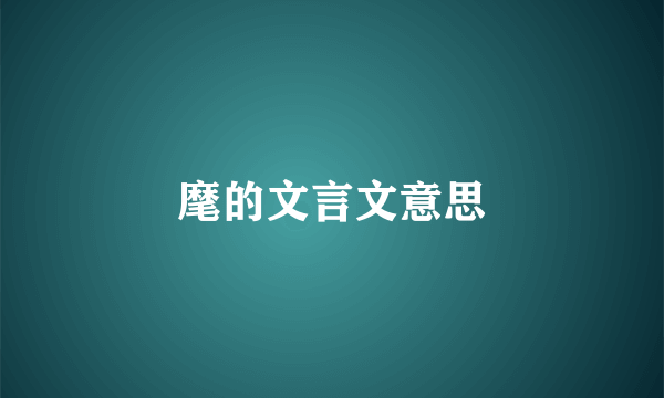 麾的文言文意思