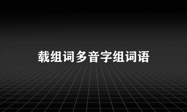 载组词多音字组词语