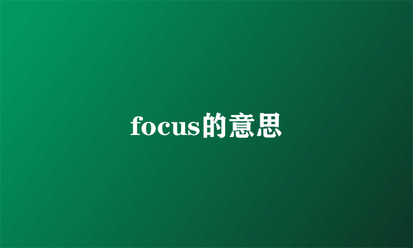 focus的意思