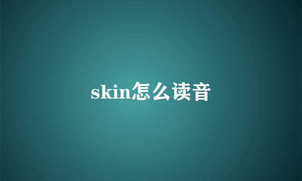 skin怎么读音
