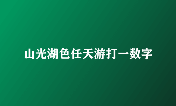 山光湖色任天游打一数字