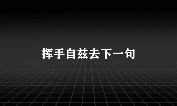 挥手自兹去下一句