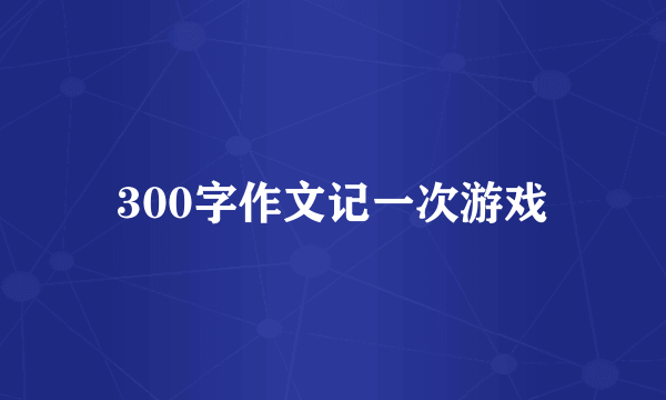 300字作文记一次游戏