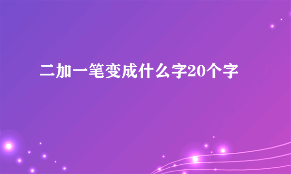 二加一笔变成什么字20个字