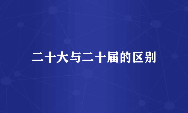 二十大与二十届的区别