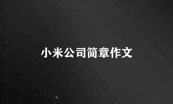 小米公司简章作文