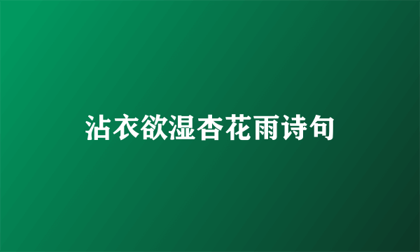 沾衣欲湿杏花雨诗句