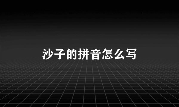 沙子的拼音怎么写