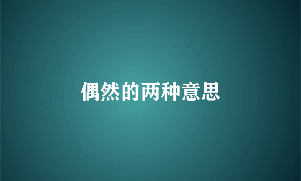 偶然的两种意思