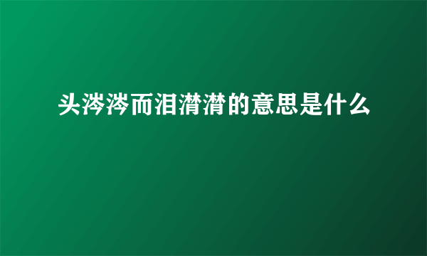 头涔涔而泪潸潸的意思是什么