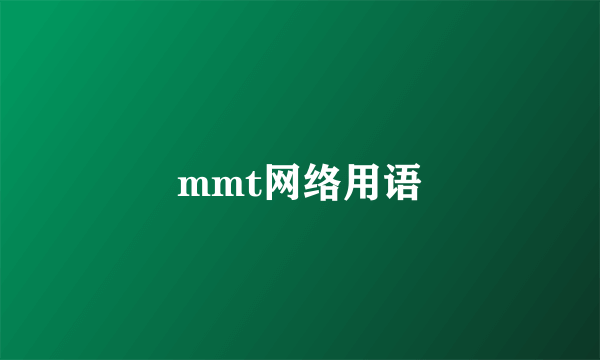 mmt网络用语