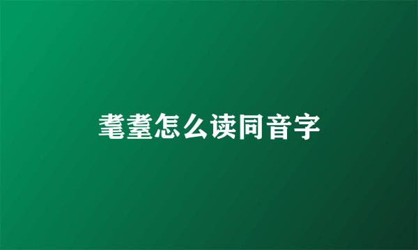 耄耋怎么读同音字