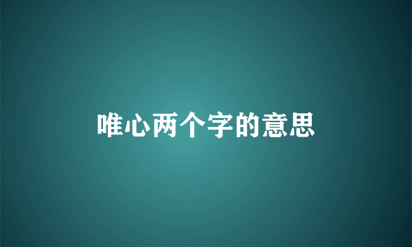 唯心两个字的意思