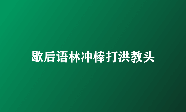 歇后语林冲棒打洪教头