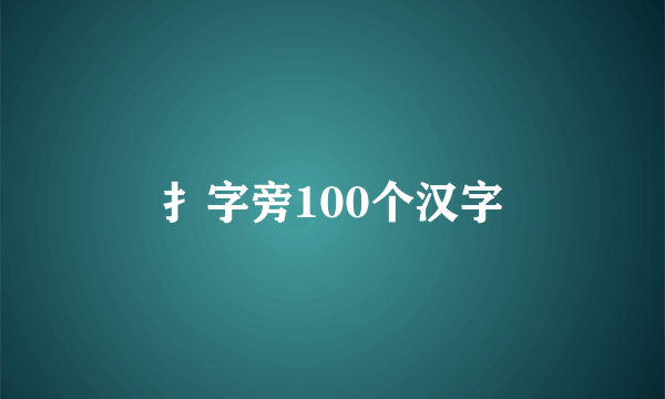 扌字旁100个汉字