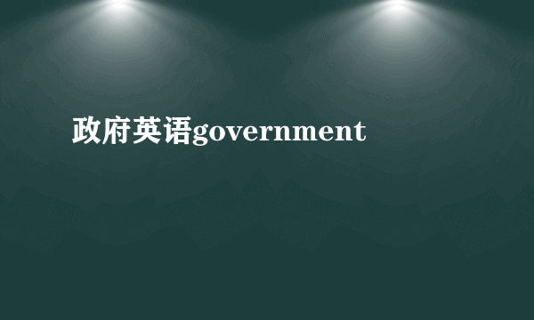 政府英语government