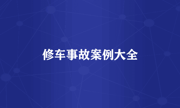 修车事故案例大全