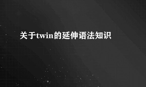 关于twin的延伸语法知识