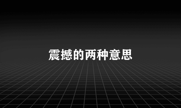 震撼的两种意思