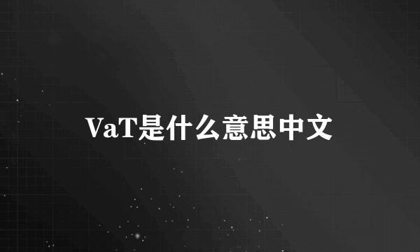 VaT是什么意思中文