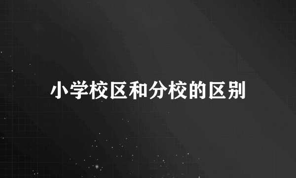 小学校区和分校的区别