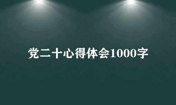 党二十心得体会1000字