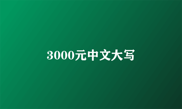 3000元中文大写