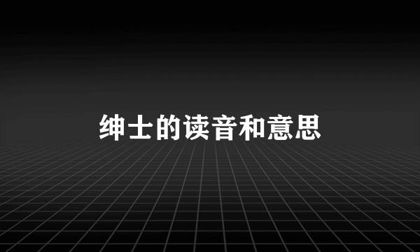 绅士的读音和意思