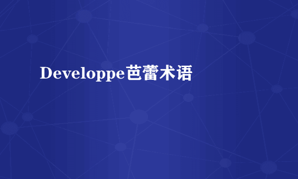 Developpe芭蕾术语