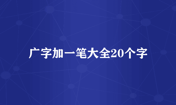 广字加一笔大全20个字