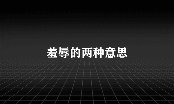 羞辱的两种意思