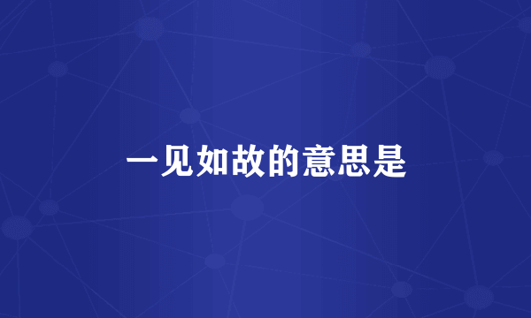 一见如故的意思是