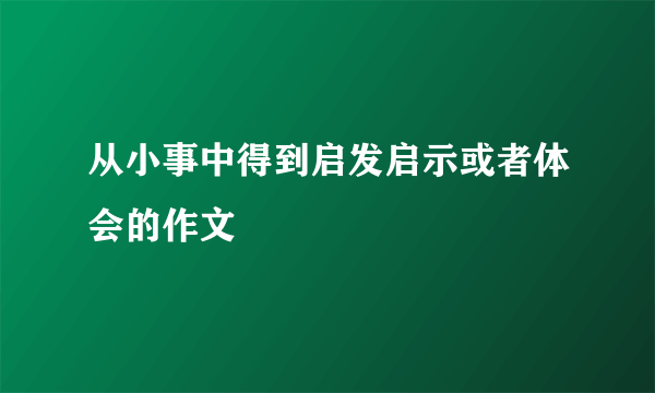 从小事中得到启发启示或者体会的作文
