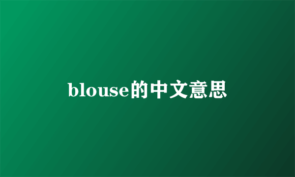 blouse的中文意思