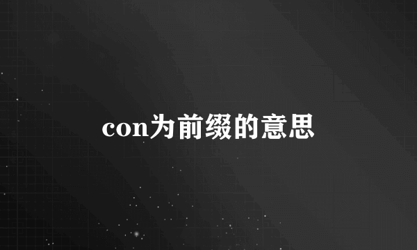 con为前缀的意思