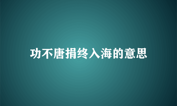 功不唐捐终入海的意思