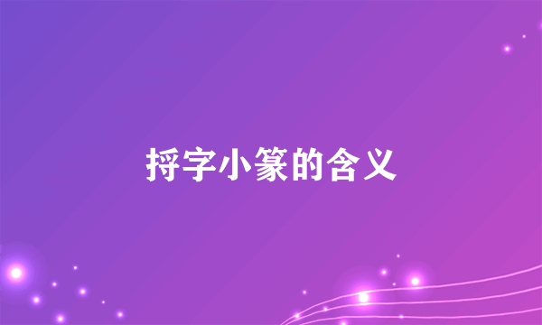 捋字小篆的含义