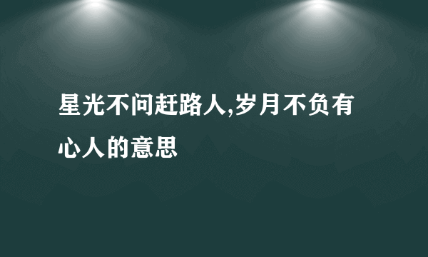 星光不问赶路人,岁月不负有心人的意思