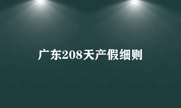 广东208天产假细则