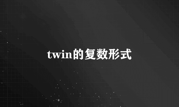 twin的复数形式
