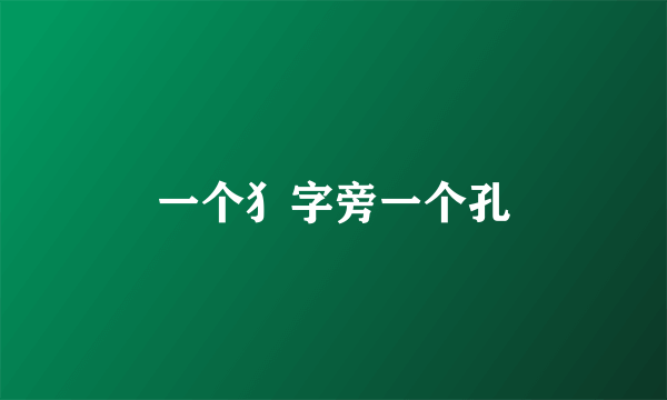 一个犭字旁一个孔