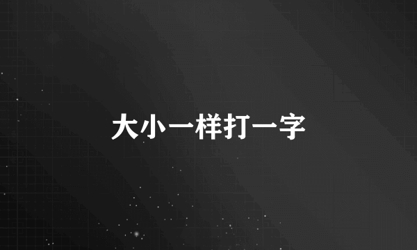 大小一样打一字