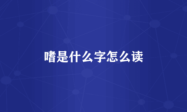 嗜是什么字怎么读