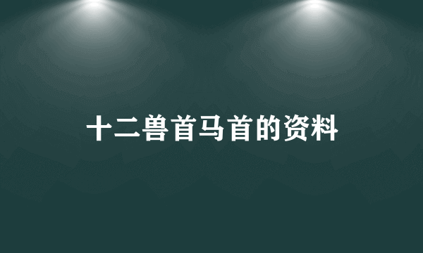 十二兽首马首的资料